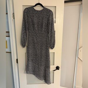 Who What Wear Black and White Long Sleeve Dress